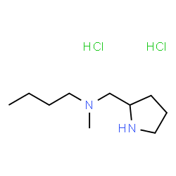 ChemSpider 2D Image | N-Methyl-N-(2-pyrrolidinylmethyl)-1-butanamine dihydrochloride | C10H24Cl2N2