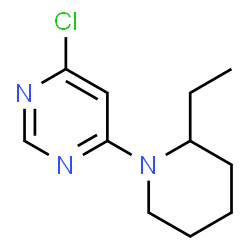 ChemSpider 2D Image | 4-Chloro-6-(2-ethyl-1-piperidinyl)pyrimidine | C11H16ClN3