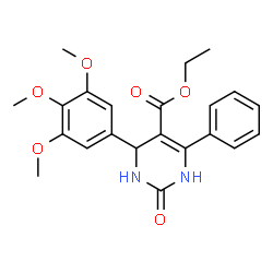 ChemSpider 2D Image | Ethyl 2-oxo-6-phenyl-4-(3,4,5-trimethoxyphenyl)-1,2,3,4-tetrahydro-5-pyrimidinecarboxylate | C22H24N2O6