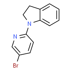 ChemSpider 2D Image | 1-(5-Bromo-2-pyridinyl)indoline | C13H11BrN2