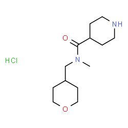 ChemSpider 2D Image | N-METHYL-N-[(OXAN-4-YL)METHYL]PIPERIDINE-4-CARBOXAMIDE HYDROCHLORIDE | C13H25ClN2O2