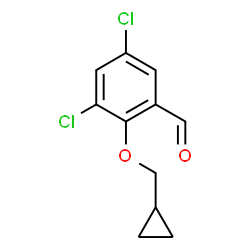 ChemSpider 2D Image | 3,5-Dichloro-2-(cyclopropylmethoxy)benzaldehyde | C11H10Cl2O2