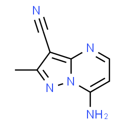 ChemSpider 2D Image | 7-Amino-2-methylpyrazolo[1,5-a]pyrimidine-3-carbonitrile | C8H7N5