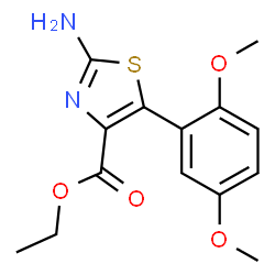 ChemSpider 2D Image | Ethyl 2-amino-5-(2,5-dimethoxyphenyl)-1,3-thiazole-4-carboxylate | C14H16N2O4S