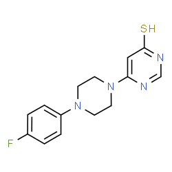 ChemSpider 2D Image | 6-[4-(4-Fluorophenyl)-1-piperazinyl]-4(1H)-pyrimidinethione | C14H15FN4S