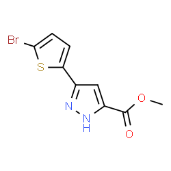 ChemSpider 2D Image | Methyl 3-(5-bromo-2-thienyl)-1H-pyrazole-5-carboxylate | C9H7BrN2O2S