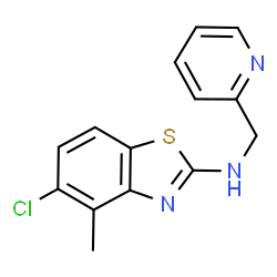 ChemSpider 2D Image | 5-Chloro-4-methyl-N-(2-pyridinylmethyl)-1,3-benzothiazol-2-amine | C14H12ClN3S