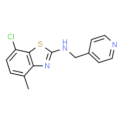 ChemSpider 2D Image | 7-Chloro-4-methyl-N-(4-pyridinylmethyl)-1,3-benzothiazol-2-amine | C14H12ClN3S