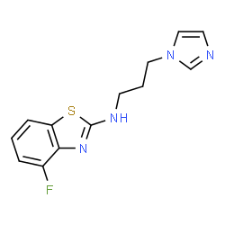 ChemSpider 2D Image | 4-Fluoro-N-[3-(1H-imidazol-1-yl)propyl]-1,3-benzothiazol-2-amine | C13H13FN4S