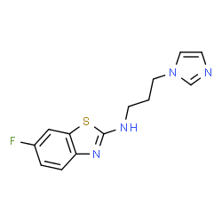 ChemSpider 2D Image | 6-Fluoro-N-[3-(1H-imidazol-1-yl)propyl]-1,3-benzothiazol-2-amine | C13H13FN4S