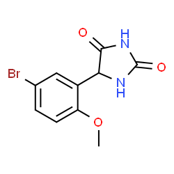 ChemSpider 2D Image | 5-(5-Bromo-2-methoxyphenyl)-2,4-imidazolidinedione | C10H9BrN2O3