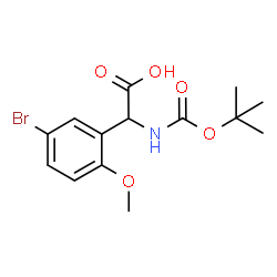 ChemSpider 2D Image | (5-Bromo-2-methoxyphenyl)({[(2-methyl-2-propanyl)oxy]carbonyl}amino)acetic acid | C14H18BrNO5