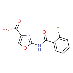 ChemSpider 2D Image | 2-[(2-Fluorobenzoyl)amino]-1,3-oxazole-4-carboxylic acid | C11H7FN2O4