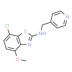 ChemSpider 2D Image | 7-Chloro-4-methoxy-N-(4-pyridinylmethyl)-2-benzothiazolamine | C14H12ClN3OS