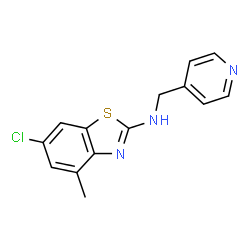 ChemSpider 2D Image | 6-Chloro-4-methyl-N-(4-pyridinylmethyl)-1,3-benzothiazol-2-amine | C14H12ClN3S