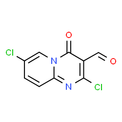 ChemSpider 2D Image | 2,7-Dichloro-4-oxo-4H-pyrido[1,2-a]pyrimidine-3-carbaldehyde | C9H4Cl2N2O2