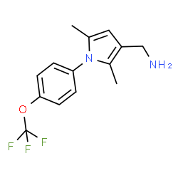 ChemSpider 2D Image | 1-{2,5-Dimethyl-1-[4-(trifluoromethoxy)phenyl]-1H-pyrrol-3-yl}methanamine | C14H15F3N2O