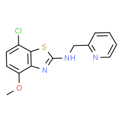 ChemSpider 2D Image | 7-Chloro-4-methoxy-N-(2-pyridinylmethyl)-2-benzothiazolamine | C14H12ClN3OS