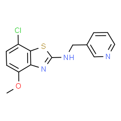 ChemSpider 2D Image | 7-Chloro-4-methoxy-N-(3-pyridinylmethyl)-2-benzothiazolamine | C14H12ClN3OS