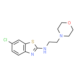 ChemSpider 2D Image | 6-Chloro-N-[2-(4-morpholinyl)ethyl]-1,3-benzothiazol-2-amine | C13H16ClN3OS