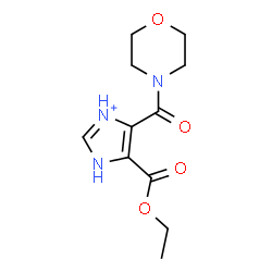 ChemSpider 2D Image | 5-(Ethoxycarbonyl)-4-(4-morpholinylcarbonyl)-1H-imidazol-3-ium | C11H16N3O4