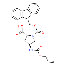 ChemSpider 2D Image | (4S)-4-{[(Allyloxy)carbonyl]amino}-1-[(9H-fluoren-9-ylmethoxy)carbonyl]-D-proline | C24H24N2O6