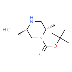 ChemSpider 2D Image | 2-Methyl-2-propanyl (2S,5S)-2,5-dimethyl-1-piperazinecarboxylate hydrochloride (1:1) | C11H23ClN2O2