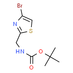 ChemSpider 2D Image | tert-Butyl ((4-bromothiazol-2-yl)methyl)carbamate | C9H13BrN2O2S