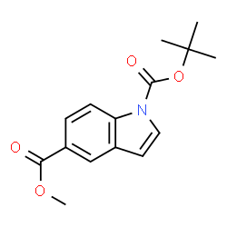 ChemSpider 2D Image | 1-tert-Butyl 5-methyl 1H-indole-1,5-dicarboxylate | C15H17NO4