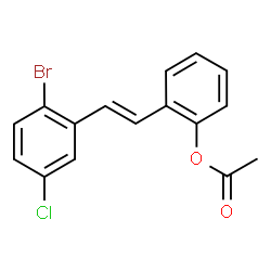 ChemSpider 2D Image | 2-[(E)-2-(2-Bromo-5-chlorophenyl)vinyl]phenyl acetate | C16H12BrClO2