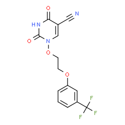 ChemSpider 2D Image | 1,2,3,4-Tetrahydro-2,4-dioxo-1-[2-[3-(trifluoromethyl)phenoxy]ethoxy]-5-pyrimidinecarbonitrile | C14H10F3N3O4