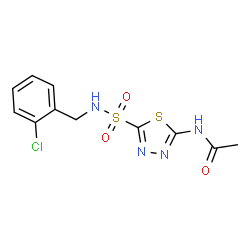ChemSpider 2D Image | N-{5-[(2-Chlorobenzyl)sulfamoyl]-1,3,4-thiadiazol-2-yl}acetamide | C11H11ClN4O3S2