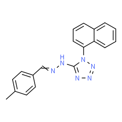 ChemSpider 2D Image | 5-[2-(4-Methylbenzylidene)hydrazino]-1-(1-naphthyl)-1H-tetrazole | C19H16N6