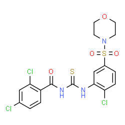 ChemSpider 2D Image | 2,4-Dichloro-N-{[2-chloro-5-(4-morpholinylsulfonyl)phenyl]carbamothioyl}benzamide | C18H16Cl3N3O4S2