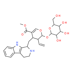 ChemSpider 2D Image | Methyl 2-(hexopyranosyloxy)-4-(2,3,4,9-tetrahydro-1H-beta-carbolin-1-ylmethyl)-3-vinyl-3,4-dihydro-2H-pyran-5-carboxylate | C27H34N2O9