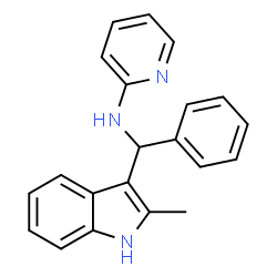 ChemSpider 2D Image | N-[(2-Methyl-1H-indol-3-yl)(phenyl)methyl]-2-pyridinamine | C21H19N3