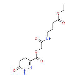 ChemSpider 2D Image | 2-[(4-Ethoxy-4-oxobutyl)amino]-2-oxoethyl 6-oxo-1,4,5,6-tetrahydro-3-pyridazinecarboxylate | C13H19N3O6