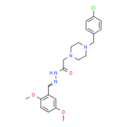 ChemSpider 2D Image | 2-[4-(4-Chlorobenzyl)-1-piperazinyl]-N'-(2,5-dimethoxybenzylidene)acetohydrazide | C22H27ClN4O3