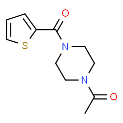 ChemSpider 2D Image | 1-[4-(2-Thienylcarbonyl)-1-piperazinyl]ethanone | C11H14N2O2S