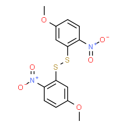 ChemSpider 2D Image | 1,1'-Disulfanediylbis(5-methoxy-2-nitrobenzene) | C14H12N2O6S2