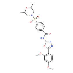 ChemSpider 2D Image | N-[5-(2,4-Dimethoxyphenyl)-1,3,4-oxadiazol-2-yl]-4-[(2,6-dimethyl-4-morpholinyl)sulfonyl]benzamide | C23H26N4O7S