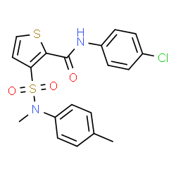 ChemSpider 2D Image | N-(4-Chlorophenyl)-3-[methyl(4-methylphenyl)sulfamoyl]-2-thiophenecarboxamide | C19H17ClN2O3S2