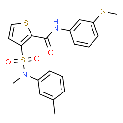 ChemSpider 2D Image | 3-[Methyl(3-methylphenyl)sulfamoyl]-N-[3-(methylsulfanyl)phenyl]-2-thiophenecarboxamide | C20H20N2O3S3