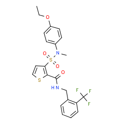 ChemSpider 2D Image | 3-[(4-Ethoxyphenyl)(methyl)sulfamoyl]-N-[2-(trifluoromethyl)benzyl]-2-thiophenecarboxamide | C22H21F3N2O4S2