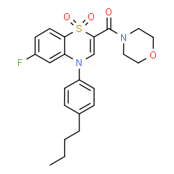 ChemSpider 2D Image | [4-(4-Butylphenyl)-6-fluoro-1,1-dioxido-4H-1,4-benzothiazin-2-yl](4-morpholinyl)methanone | C23H25FN2O4S