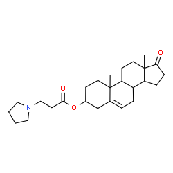 ChemSpider 2D Image | 17-Oxoandrost-5-en-3-yl 3-(1-pyrrolidinyl)propanoate | C26H39NO3