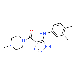 ChemSpider 2D Image | {4-[(3,4-Dimethylphenyl)amino]-1H-1,2,3-triazol-5-yl}(4-methyl-1-piperazinyl)methanone | C16H22N6O