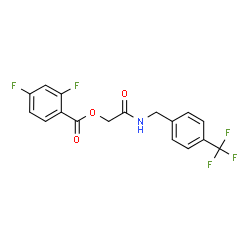 ChemSpider 2D Image | 2-Oxo-2-{[4-(trifluoromethyl)benzyl]amino}ethyl 2,4-difluorobenzoate | C17H12F5NO3