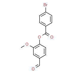 ChemSpider 2D Image | 4-Formyl-2-methoxyphenyl 4-bromobenzoate | C15H11BrO4
