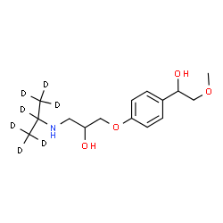ChemSpider 2D Image | 1-[4-(1-Hydroxy-2-methoxyethyl)phenoxy]-3-[(~2~H_7_)-2-propanylamino]-2-propanol | C15H18D7NO4